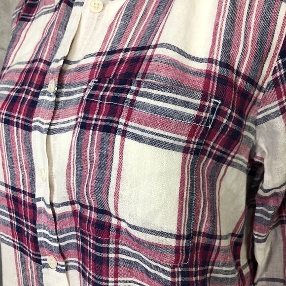 𝅺roots Plaid Linen Blend Long Sleeve - Picture 7 of 11